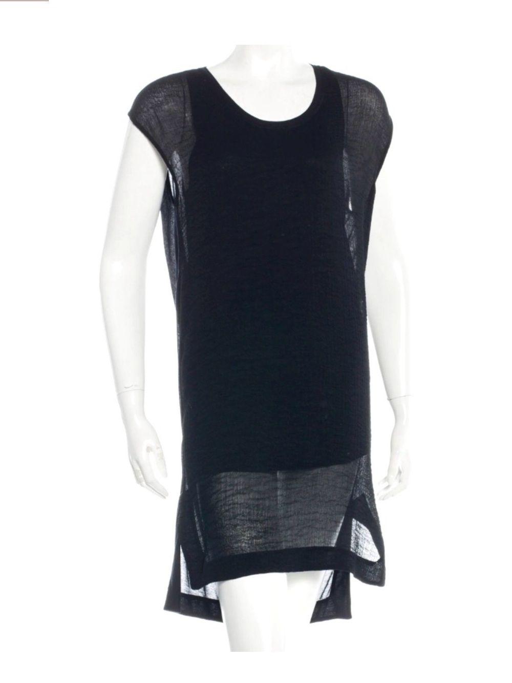 Helmut Lang Swift Dress Size Small Sheer Shift Dress Black (fits like Med)